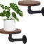 2 Estantes Redondos Flotantes Madera Pared 5.9"