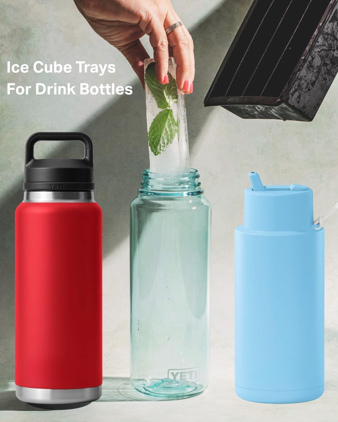 Moldes silicona hielo en forma bloque y barra reutilizables