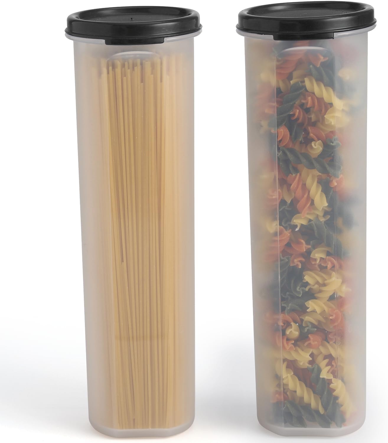 Contenedor pasta espagueti transparente con tapa set 2
