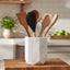 Soporte utensilios mármol 6.5pulg blanco cocina organiz.