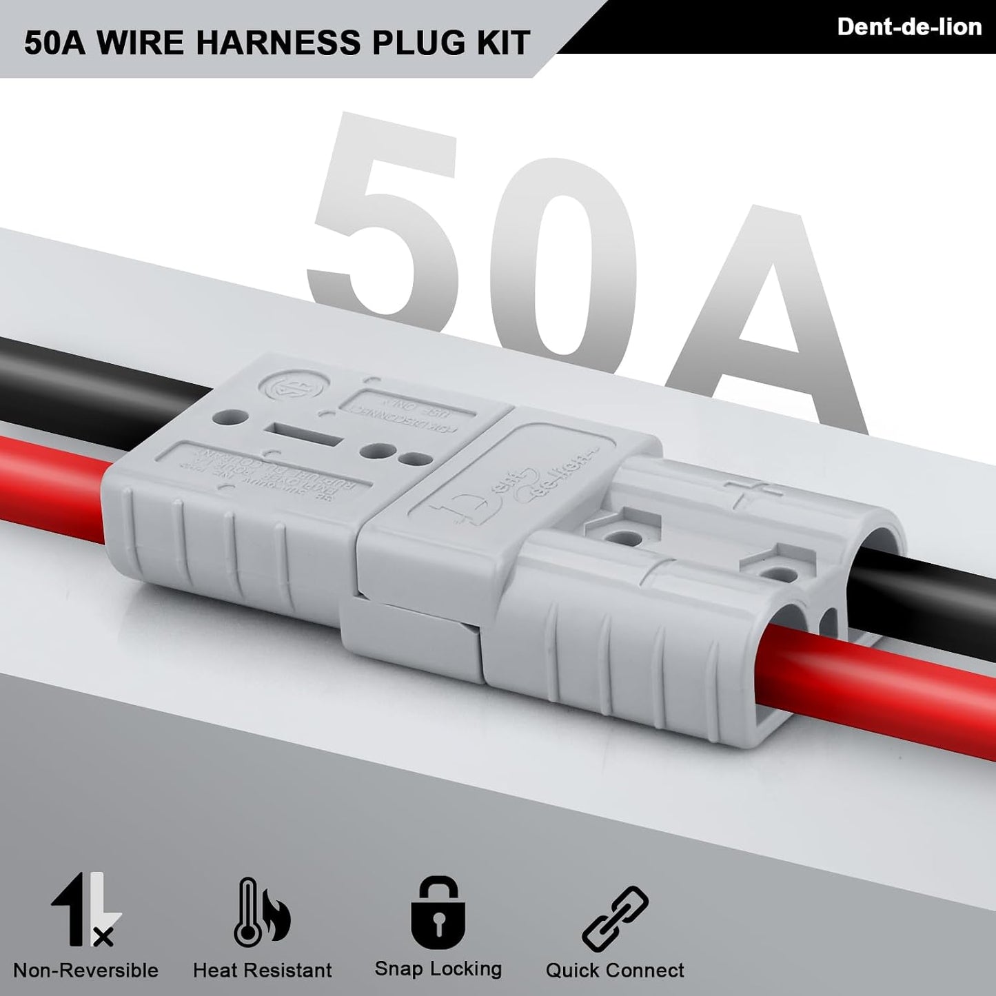 10 Baterías 10-12V 50A Conector Rapido 10/12 AWG Cabrestante