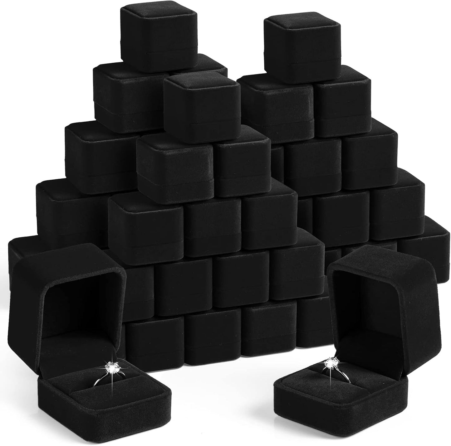 48 Cajas Terriopelo para Anillos Joyas Regalo