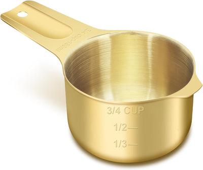 Taza medidora acero inox 6oz dorado para cocinar