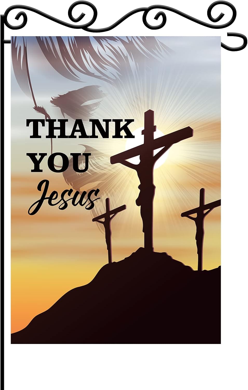 Bandera jardín texto Thank You Jesus decoración religiosa