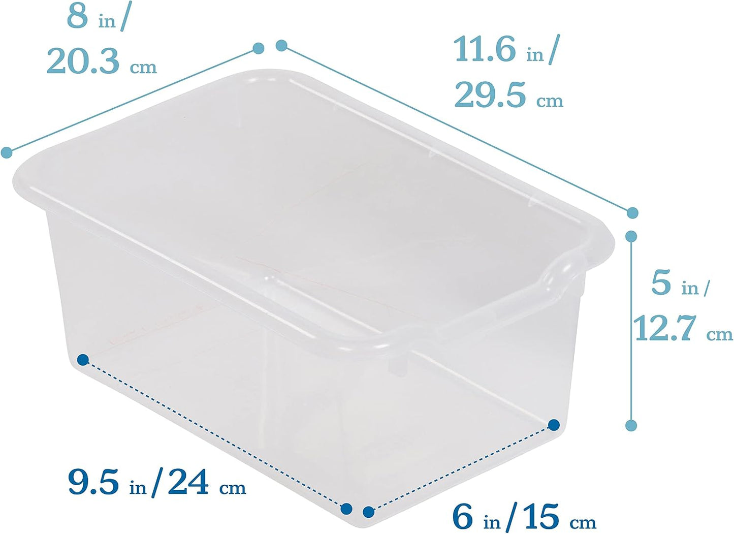 Cubo almacenamiento frontal transparente 20pzas