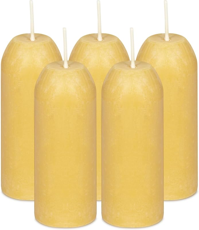 Set 5 Velas Cera Abeja Pura 12 Horas Interior/Exterior