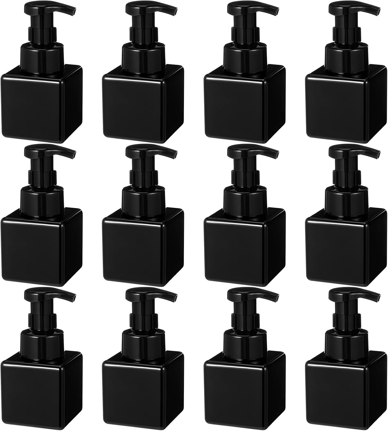 Dispensador jabón espumoso 12uds plástico recargable negro