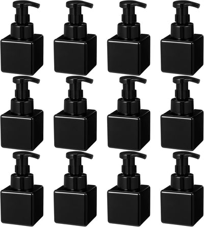 Dispensador jabón espumoso 12uds plástico recargable negro