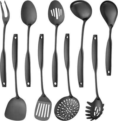 Set 9 Pzas Utensilios Acero Inox 304 Espejo Cucharas Espátula
