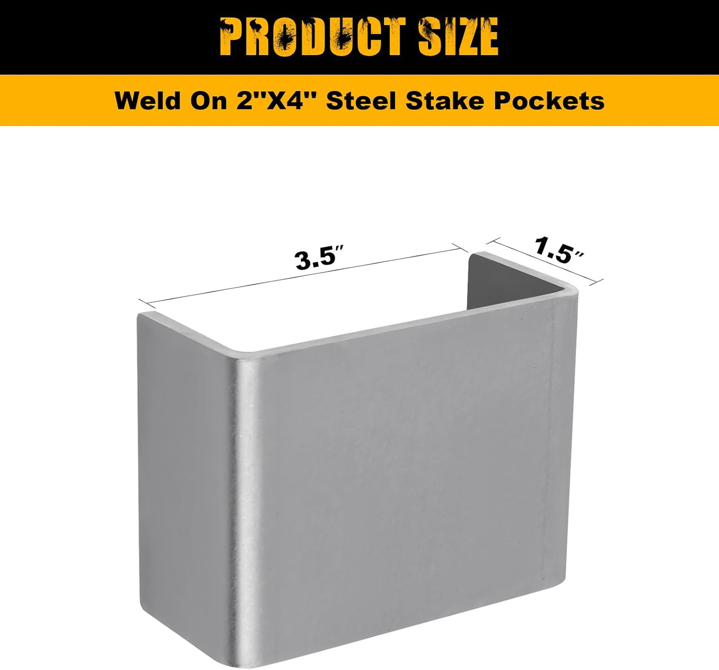 Anclajes bolsillo estaca remolque 2x4" acero crudo
