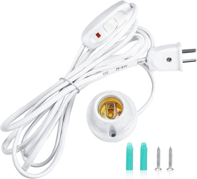 Enchufe luz cerámica cobre 9.8pies LED paquete 1 blanco
