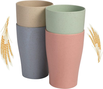 Vaso paja trigo 4uds reutilizables 15oz