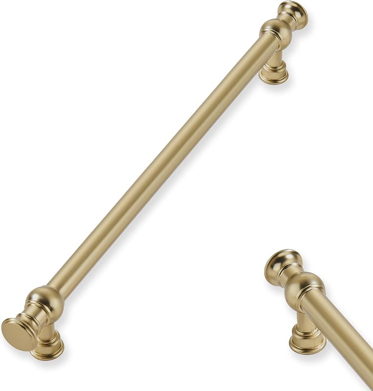 10 Tiradores Latón Cepillado 6" Sólidos para Cajones