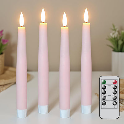 Velas LED parpadeantes 4 candelabros sin llama decoración primavera