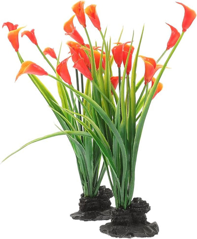 2 Pzas Plantas Plástico Acuario Decoración Compacta