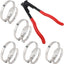 Alicates abrazadera CV 10 bandas acero inox 5 pzas