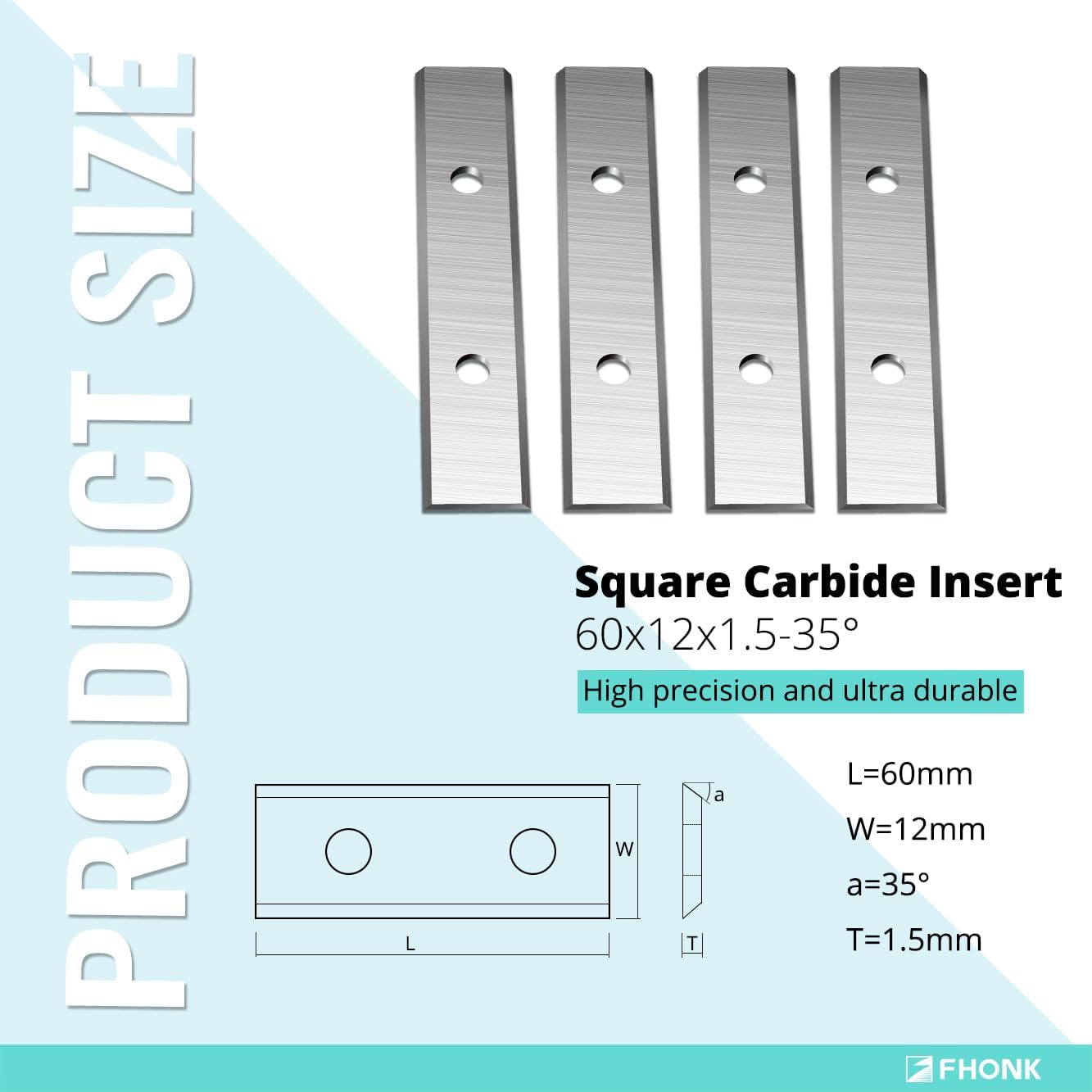 Cortador carburo 2.362pulg para torneado madera y