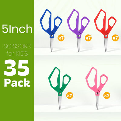 35 Tijeras 5pulg Niños Acero Inox Agarre Cómodo