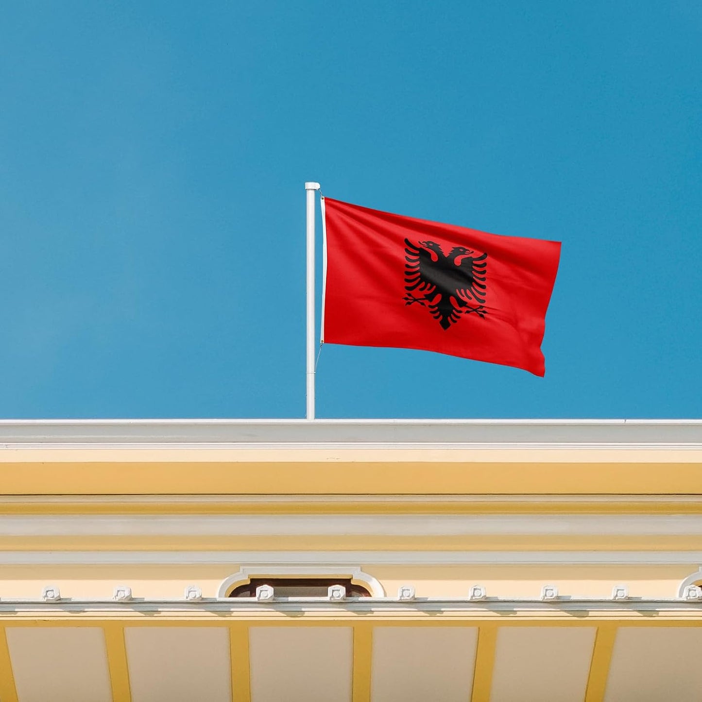 Bandera Albania 3x5ft poliéster ojales latón resistente