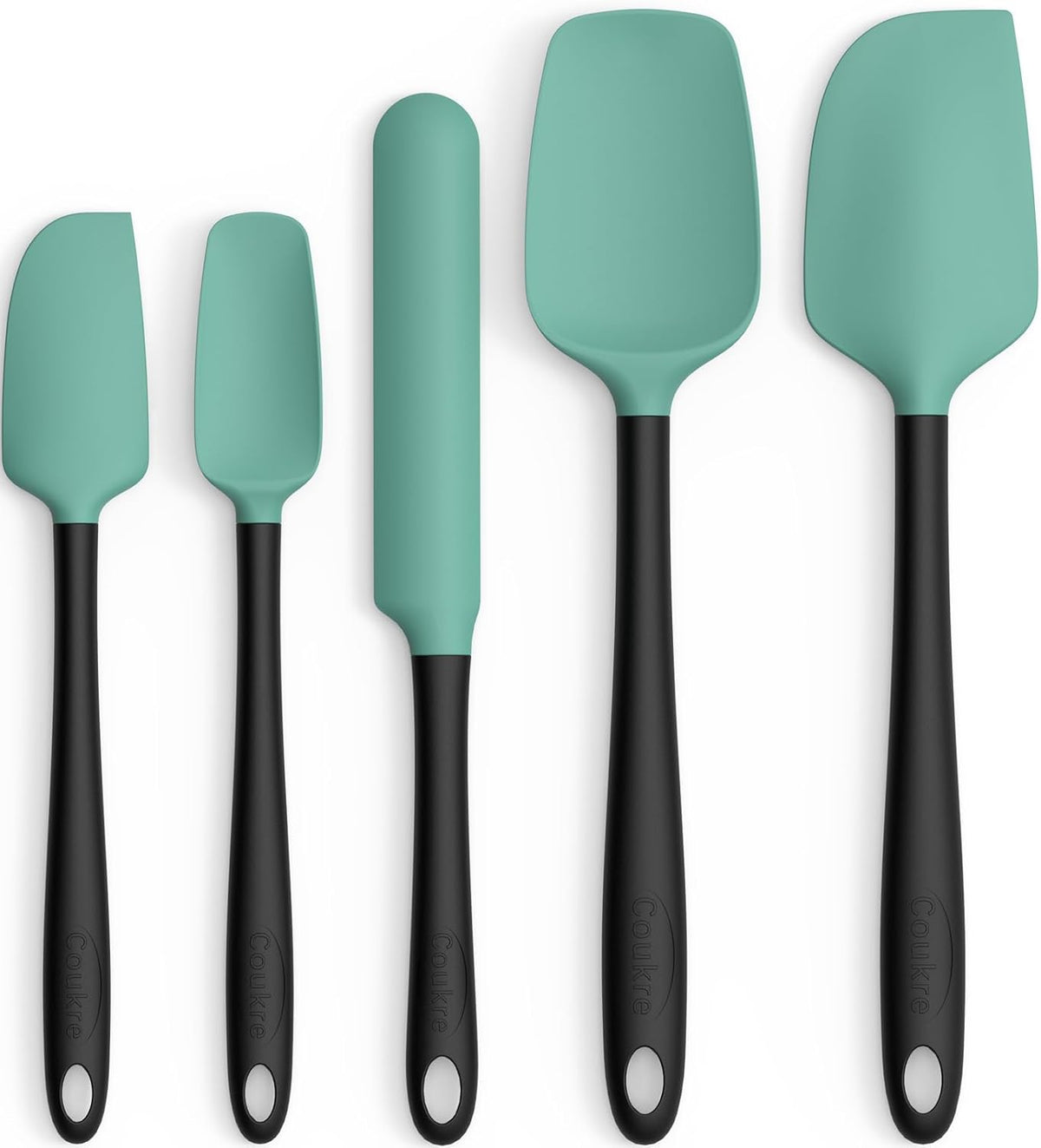 Set 5 Espátulas Silicón Alimenticio para Hornear Cocinar Verde