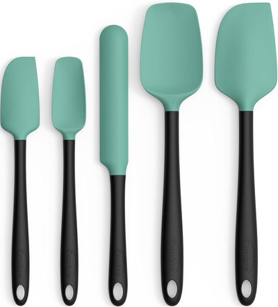 Set 5 Espátulas Silicón Alimenticio para Hornear Cocinar Verde