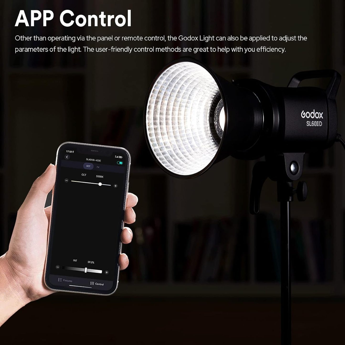 Luz LED Bowens 70W 5600K 8 efectos para video y fotografía