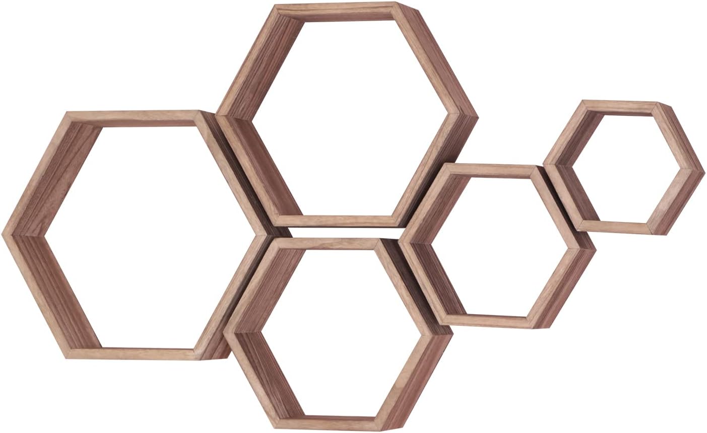 Estantes hexagonales de madera para baño cocina oficina