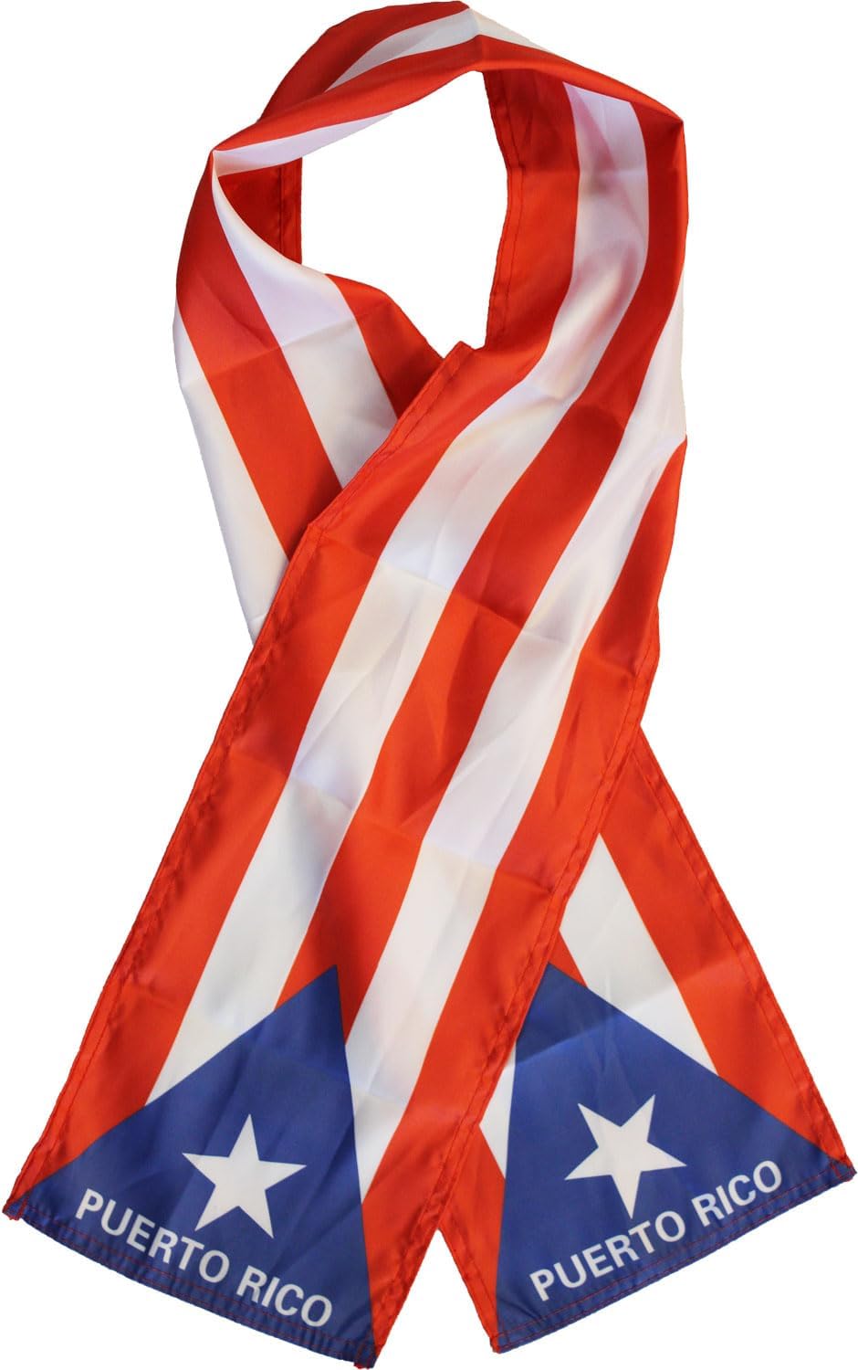 Bufanda ligera poliéster con bandera Puerto Rico 8x60