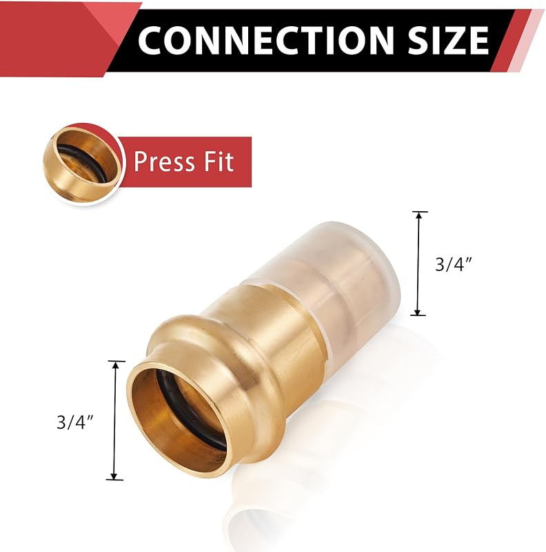 5 Adaptadores 3/4" Cobre PEX-A Latón