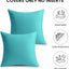2 Pzas Fundas Almohada Exteriores Impermeables Lino 18x18pulg Azul