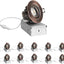 10 Luces LED Downlight 3pulg Bronce 900lm 8W Regulable