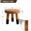 Soporte plantas redondo madera caucho 9" elevador 8" H negro