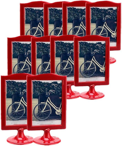 10 Portarretratos Negros 4x6pulg Doble Cara Soporte Vertical