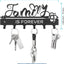 Soporte llaves pared metal negro 11x4.84" ganchos