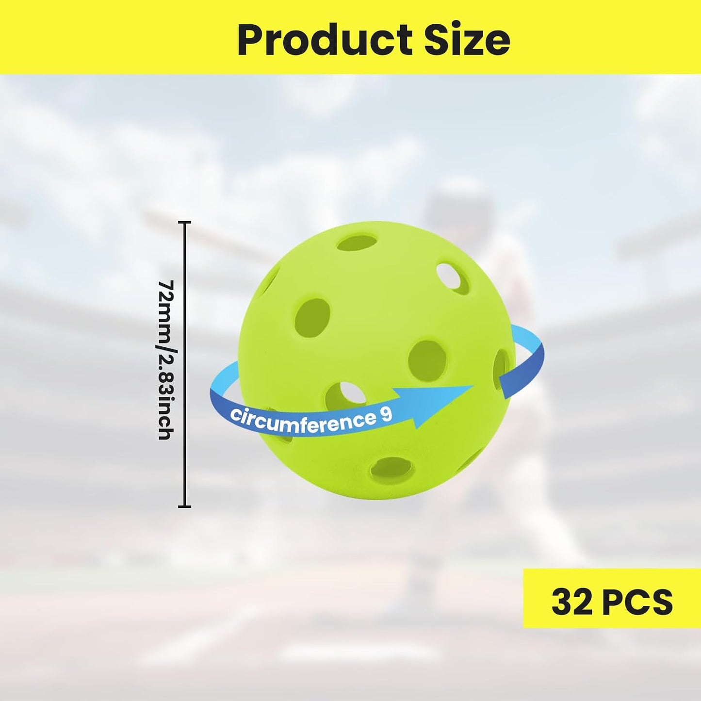 40 Pelotas Béisbol Plástico Huecas con Bolsa Cordón