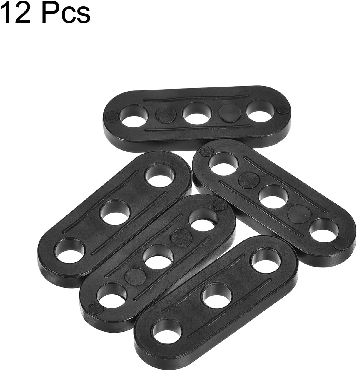 Hebillas cuerda plástico ajustable para toldo 12 pzas negro
