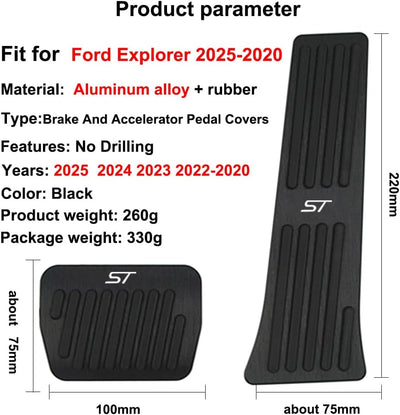 Set pedales aluminio Ford Explorer 20-26 antiderrap negro