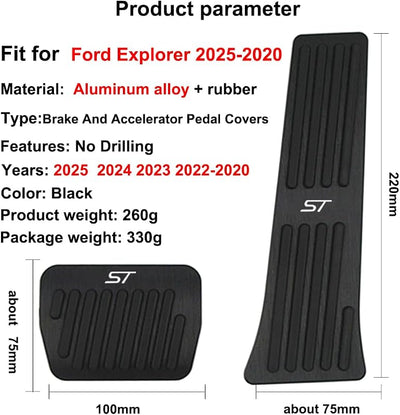 Set pedales aluminio Ford Explorer 20-26 antiderrap negro
