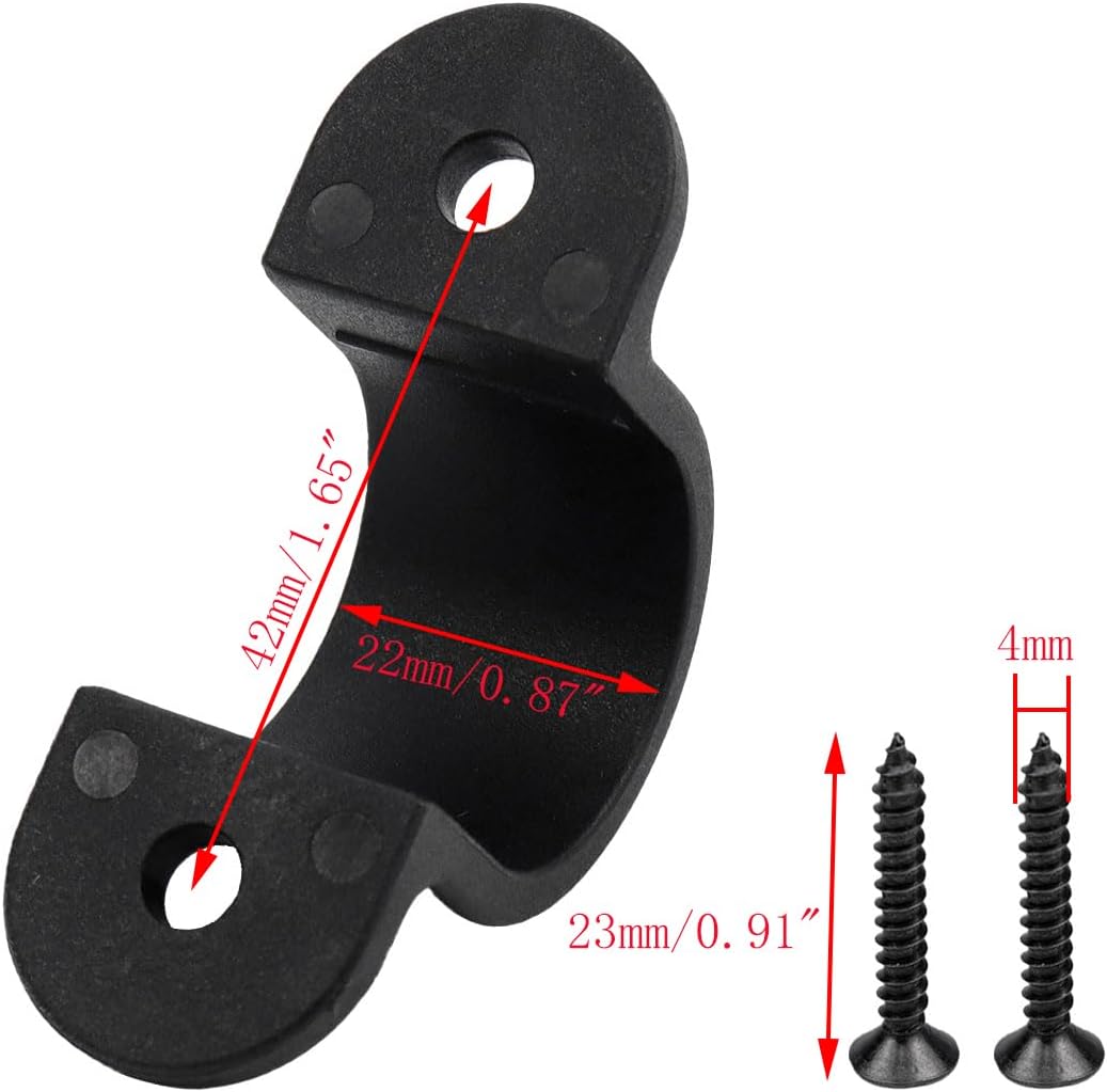 10 Correas Tubo PVC 1pulg U con 2 Agujeros Clips Negros