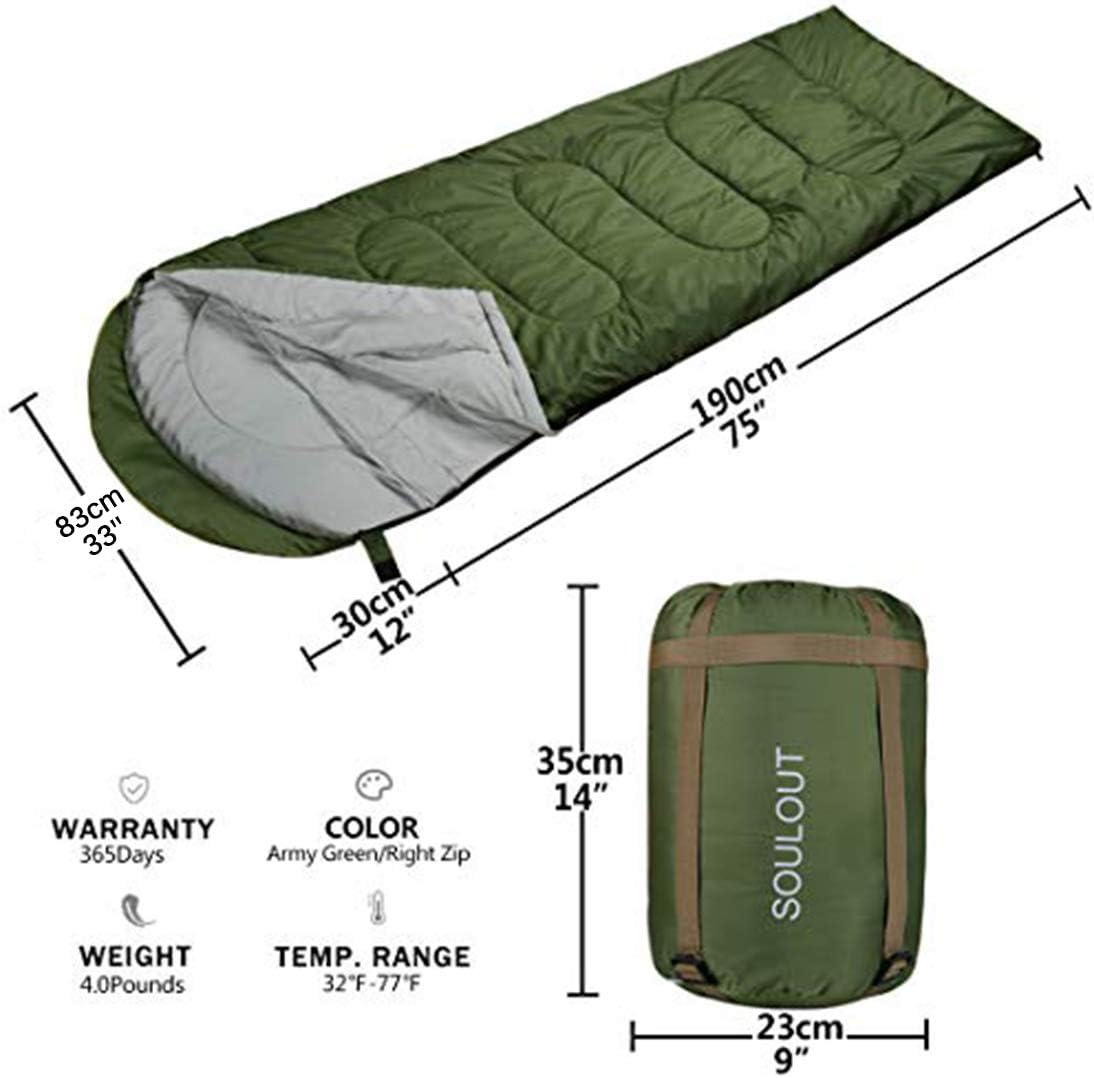 Saco dormir 3-4 estaciones ligero cálido impermeable