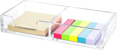Soporte notas 2en1 dispensador 7.68x3.9" transparente