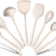 Set 10 Utensilios Silicona Cocina 446°F Espátula Giratoria Caqui
