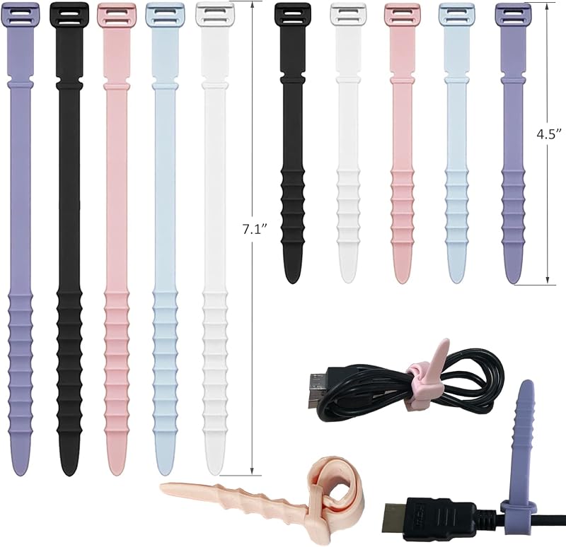 Lazos de cables silicona elástica multicolor oficina casa