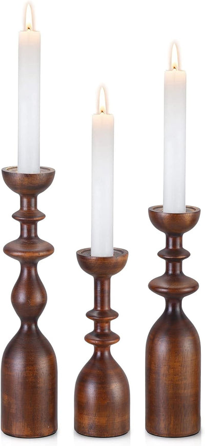 Portavelas madera moderno para velas cónicas 3/4 y 7/8