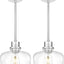 Luces colgantes cristal 8pulg níquel cepillado comedor