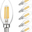 Bombilla LED E12 B11 60W 3000K blanco suave filamento
