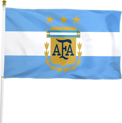 Bandera Argentina 3x5ft 3 estrellas poliéster ojales latón