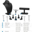 Set 12 Pzas Soporte Joyas Piel Sintética Negra