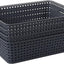 4 Pack Bandejas Plástico Cesta Papel Gris