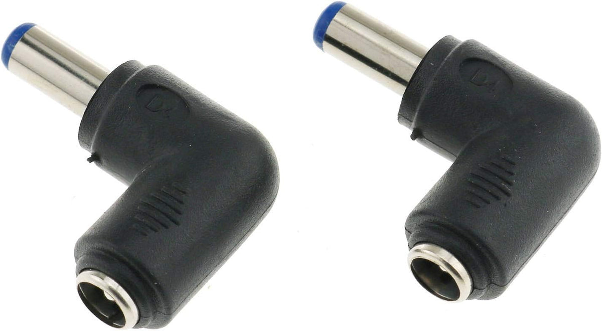Conector alimentación 90 grados hembra a macho DC
